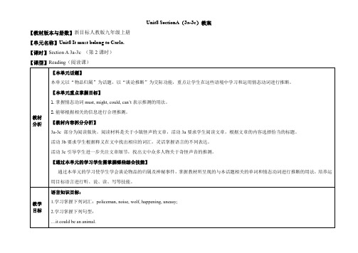 人教版英语9年级全册Unit8_SectionA(3a-3c)教案