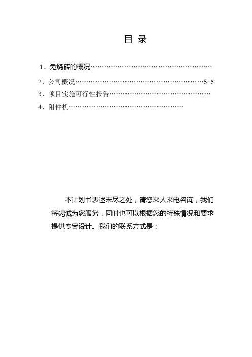 年产6000万块免烧砖项目