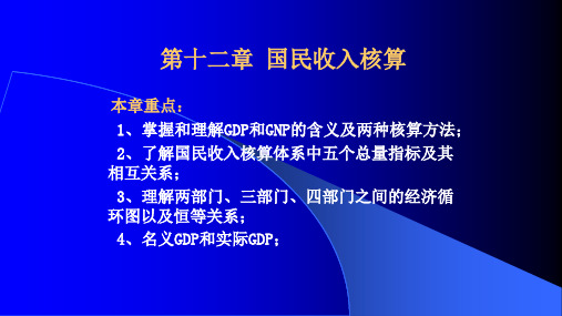 第十二章 --国民收入核算  高鸿业宏观经济学 课件