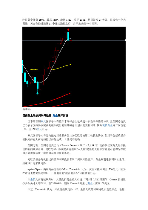 2011年7月20日 星期三 行情分析