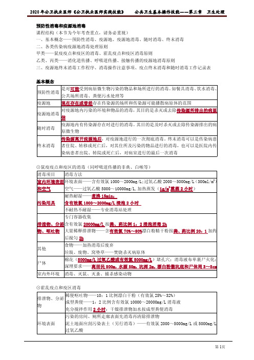 公共卫生基本操作技能——第三章 卫生处理