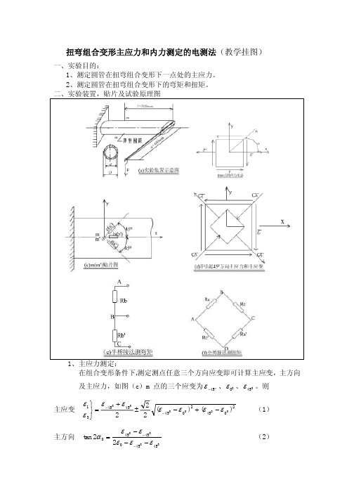 扭弯组合变形主应力和内力测定的电测法(教学挂图)