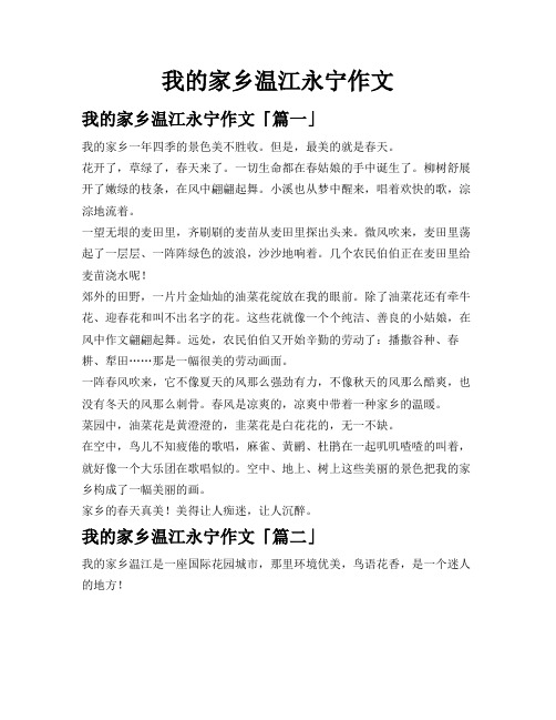 我的家乡温江永宁作文