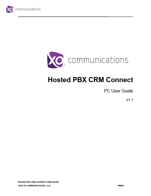 XO Hosted PBX CRM Connect用户指南说明书