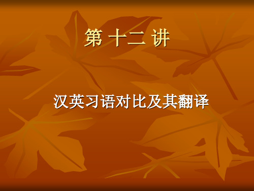 lecture 12习语翻译