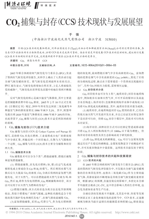 CO_2捕集与封存_CCS_技术现状与发展展望