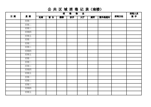 公共区域消毒记录