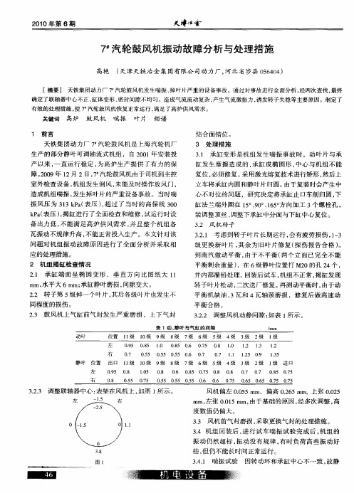 7#汽轮鼓风机振动故障分析与处理措施