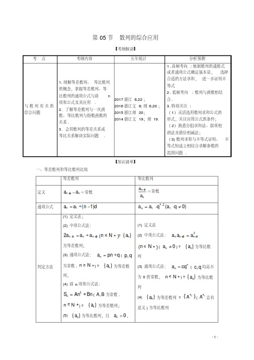 (浙江版)2018年高考数学一轮复习专题6.5数列的综合应用(讲)-含答案