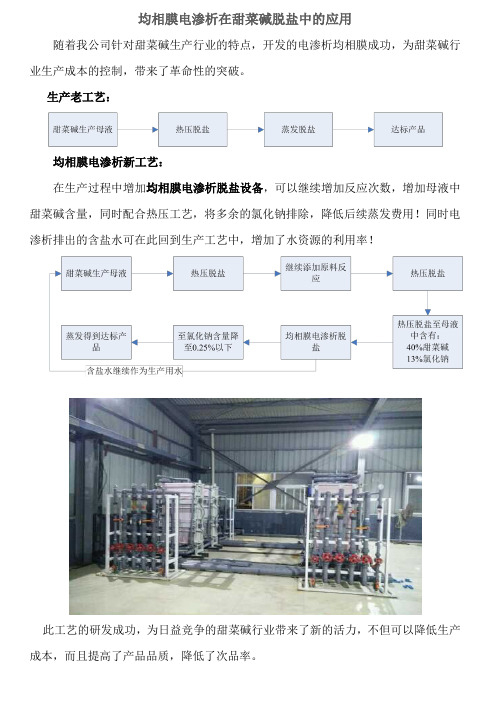 均相膜电渗析在甜菜碱脱盐中的应用2