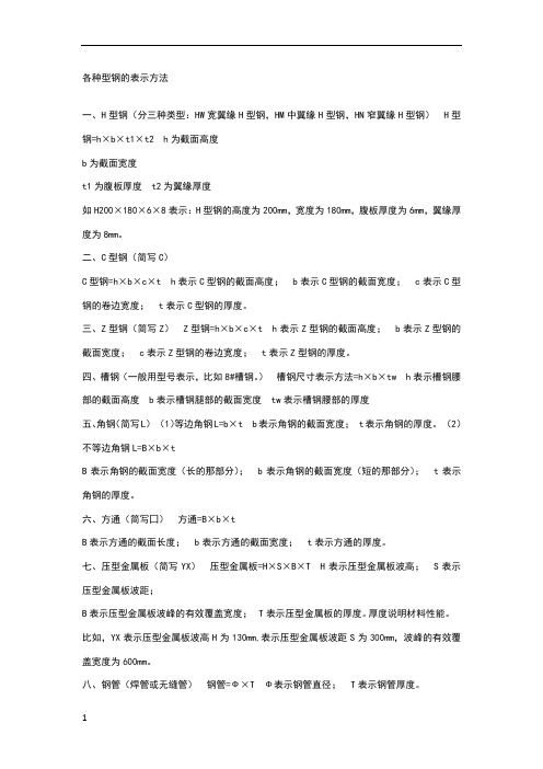 各种型钢的表示方法51763