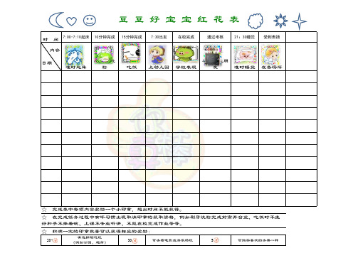 宝宝好习惯奖励表-更新