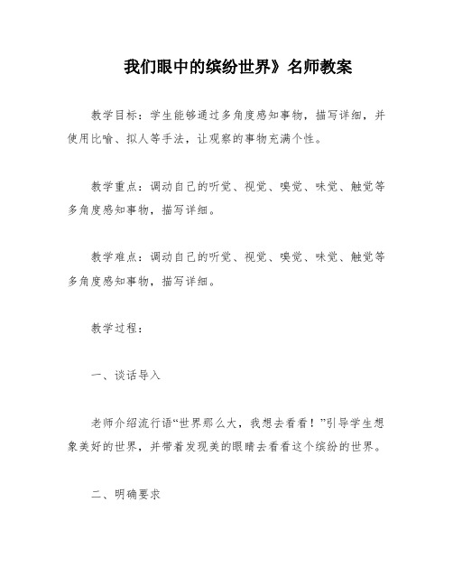 我们眼中的缤纷世界》名师教案