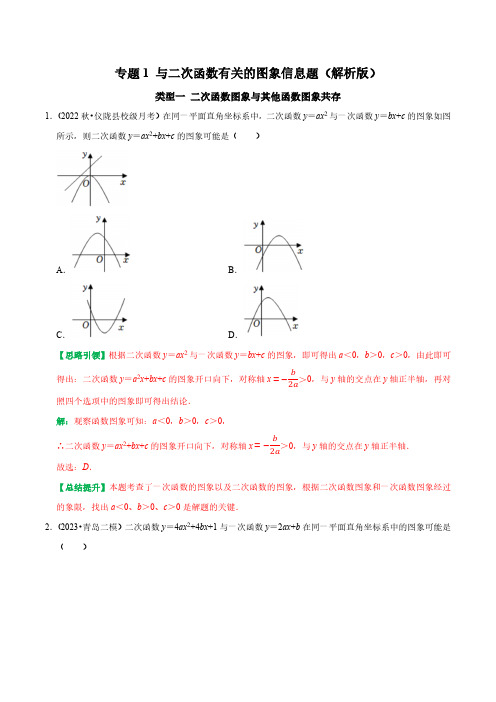 专题1 与二次函数有关的图象信息题(解析版)