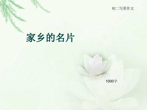 初二写景作文《家乡的名片》1000字(总13页PPT)