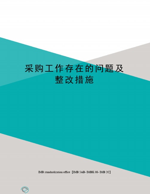 采购工作存在的问题及整改措施