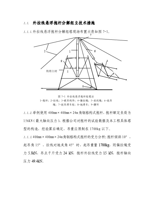 400抱杆外拉线悬浮