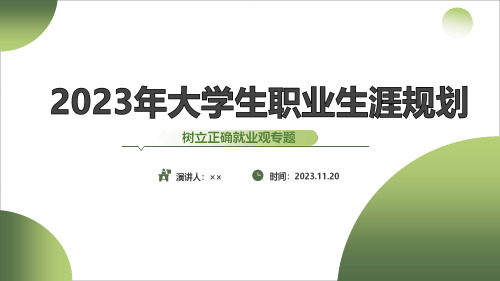 2023年大学生职业生涯规划报告全文PPT