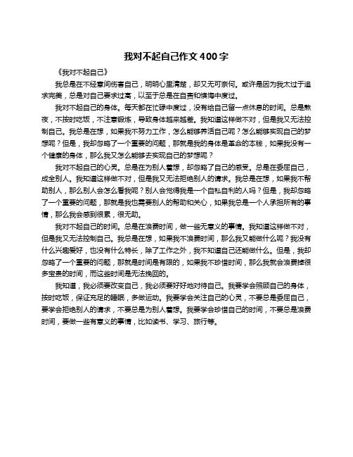 我对不起自己作文400字