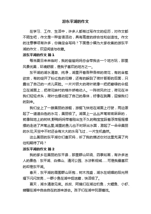 游东平湖的作文(通用12篇)