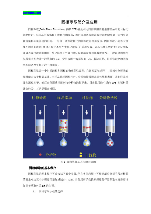 固相萃取简介及应用