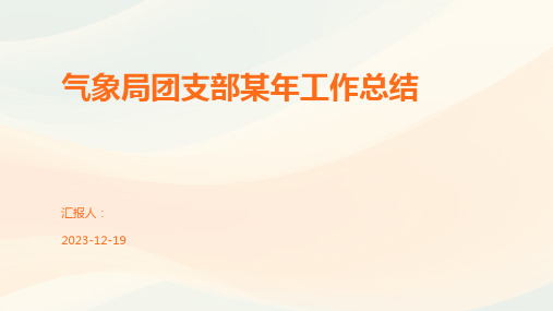 气象局团支部某年工作总结