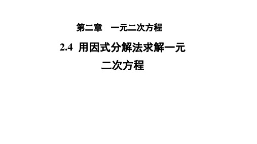 2.4《用因式分解法求解一元二次方程》北师大版九年级上册教学课件2