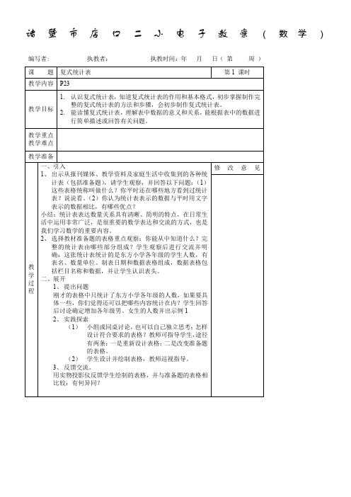 诸暨市店口二小电子教案(数学)