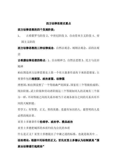 西方法律思想史重点