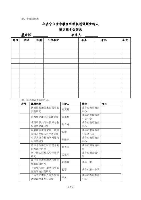 附1参会回执表