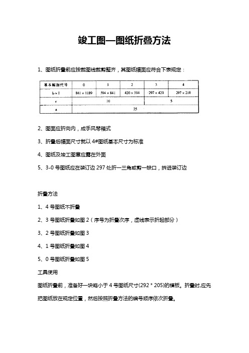 工程竣工图——图纸折叠方法