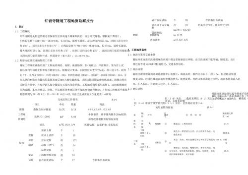 红岩寺隧道工程地质勘察报告190410