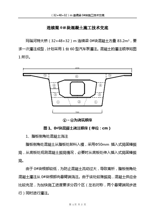 连续梁0#块施工技术交底