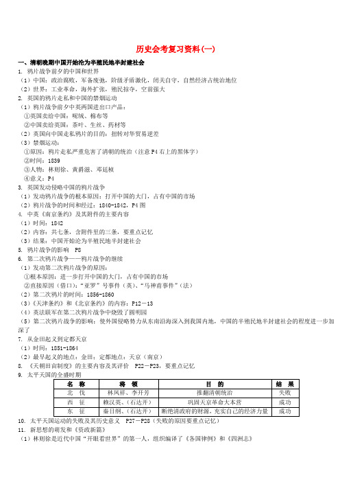 最新 历史会考复习资料(一) 精品