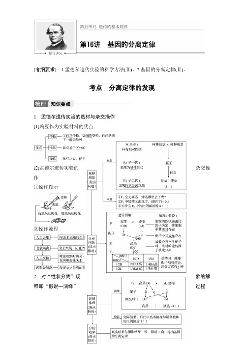 2018版高考生物全国通用大一轮复习讲义教师版文档第五