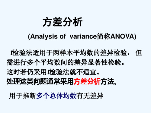 方差分析-统计学原理