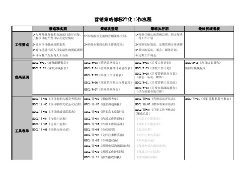 策略部标准化工作流程