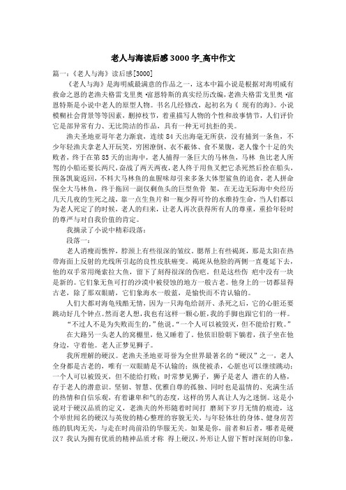 老人与海读后感3000字_高中作文