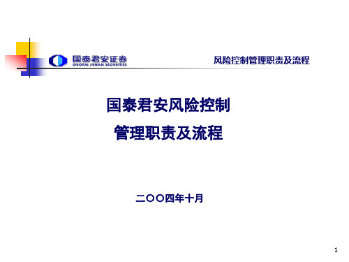 风险控制管理职责及流程