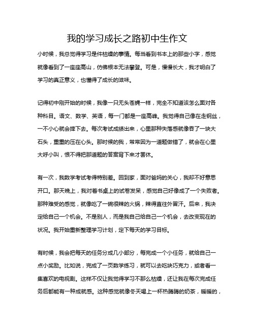 我的学习成长之路初中生作文