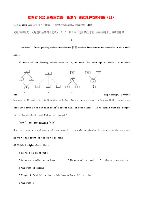 江苏省2022届高三英语一轮复习 阅读理解攻略训练（12）