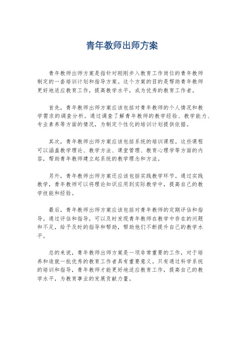 青年教师出师方案