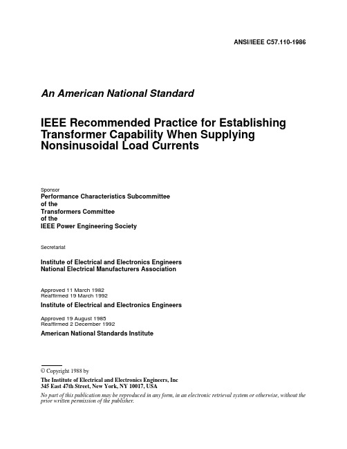 ANSI IEEE C57.110-1986