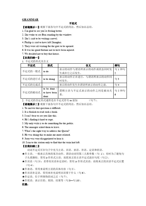 高中英语(人教版)选修7同步讲练：Unit 1 Grammar Word版含答案