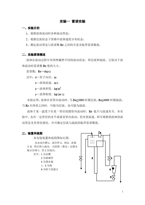 雷诺实验实验报告