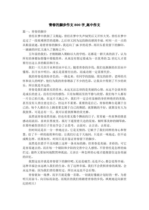 青春的脚步作文800字_高中作文