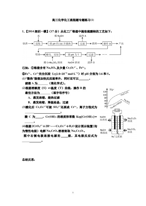 高三化学化工流程题专题练习