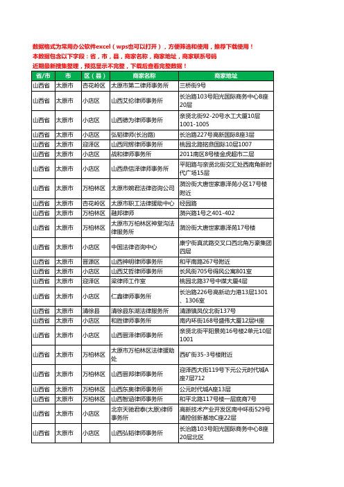 2020新版山西省太原市律师工商企业公司商家名录名单黄页联系电话号码地址大全251家