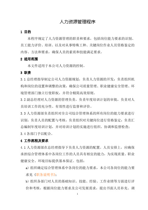 人力资源管理程序