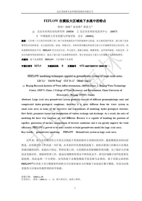 FEFLOW在模拟大区域地下水流中的特点(出版稿)